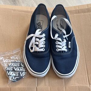 Vans Dark Blue Canvas Shoes with White Accents